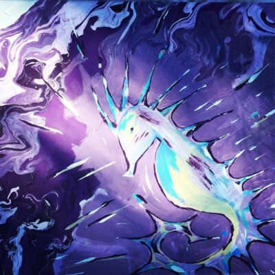 Seahorse Purple Design