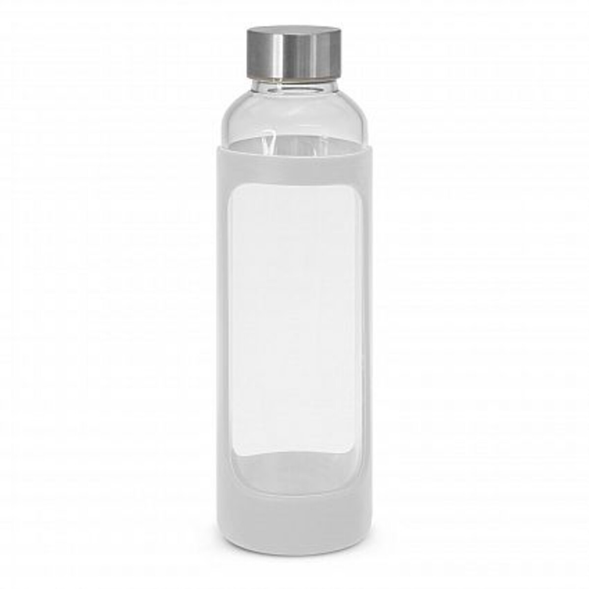 Premium Glass 600ml Water Bottle with silicone case Front 1 Colour Print Only