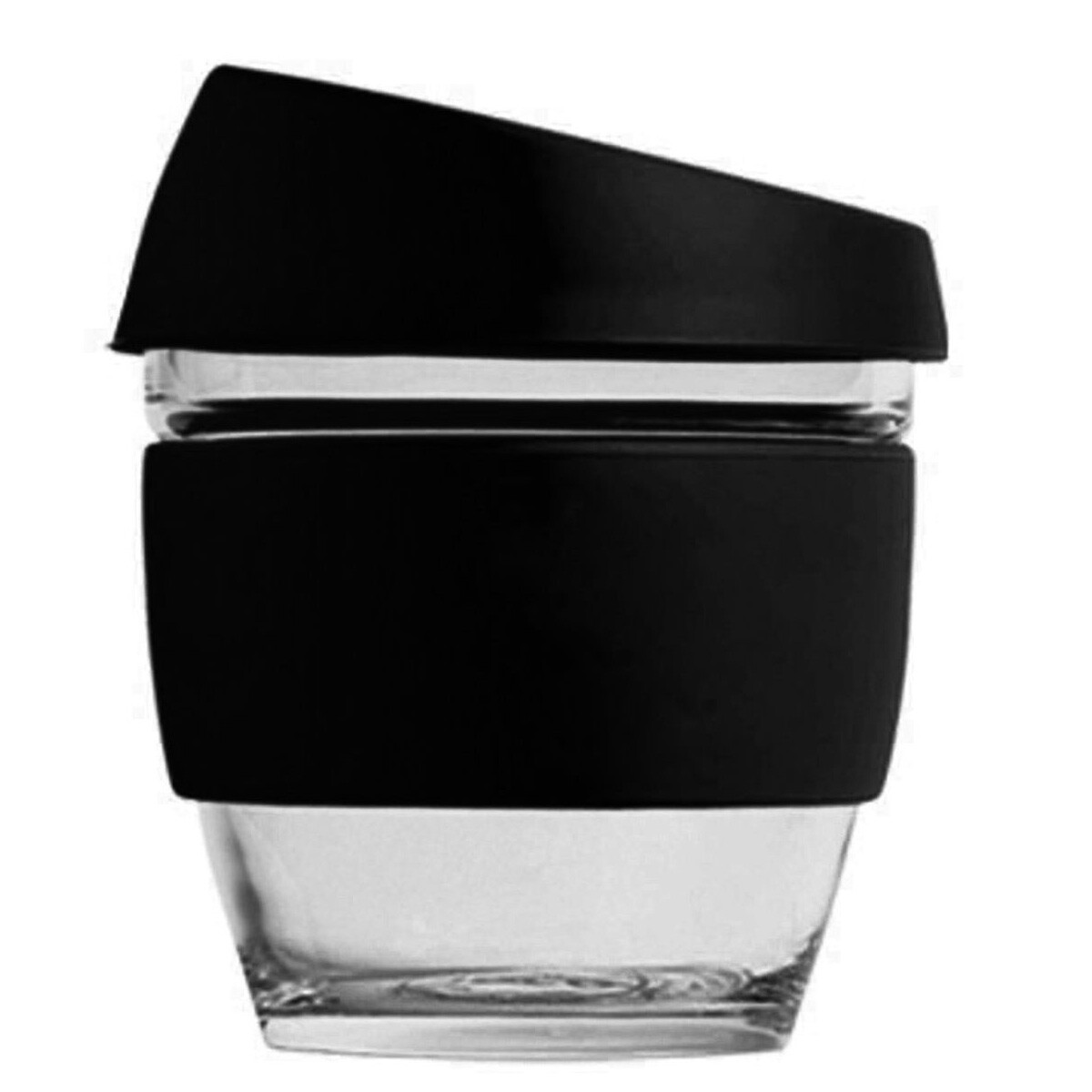 Reusable Glass Coffee Cup 240ml / 8oz Front: 1 Colour Print Only