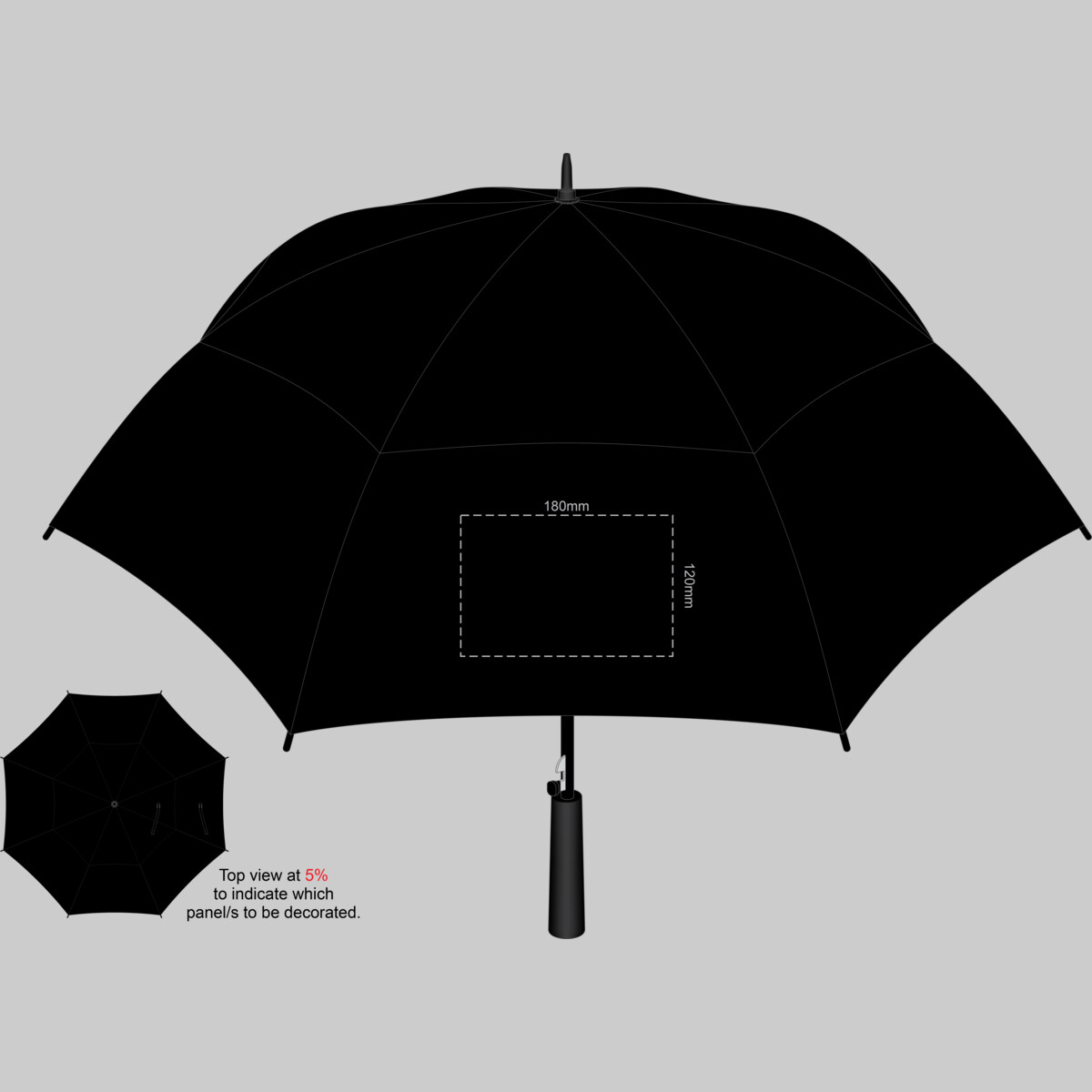 Swiss Peak Tornado 58cm Umbrella Panel 1